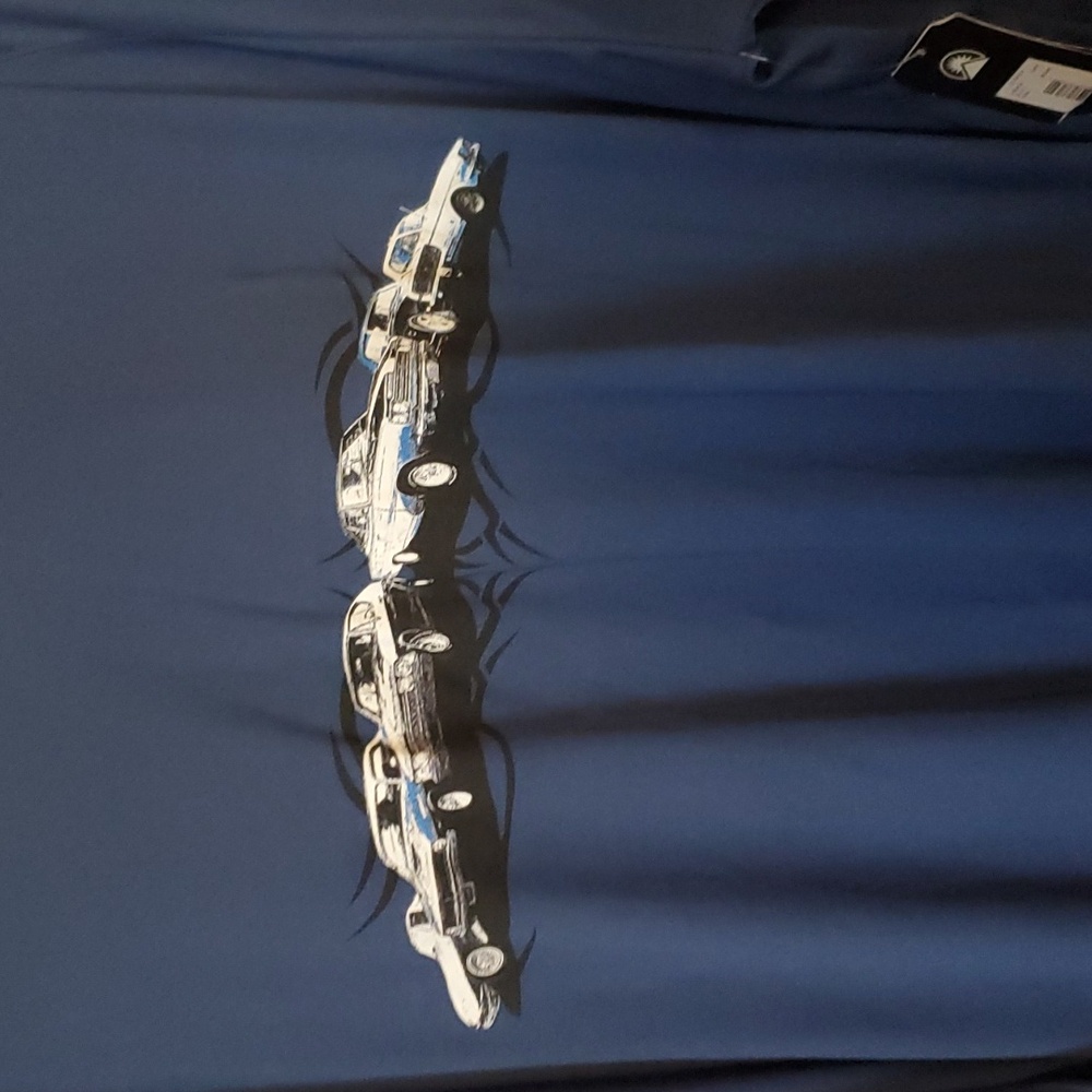 New with tags mens blue car shirt